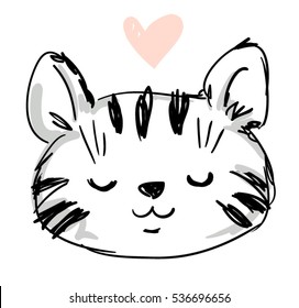 hand drawn tiger, vector illustration tiger