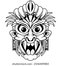 Hand drawn of tiki mask