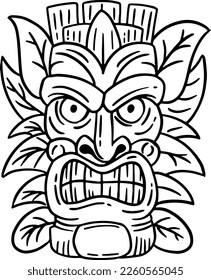 Hand Drawn Tiki Outline Illustration