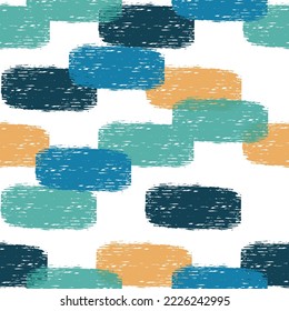 Hand Drawn Tileable Geometric Dotted Grunge Repetitive Retro Wallpaper. Seamless vector background. 