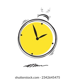 hand drawn Time and clock vector linear icons.Time management. Timer, speed, alarm, time management, calendar symbol illustration vector. doodle