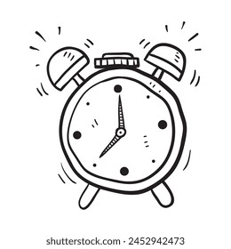 hand drawn Time and clock vector linear icons.Time management. Timer, speed, alarm, time management, calendar symbol illustration vector. doodle