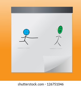 Hand drawn time run away from life,vector eps10