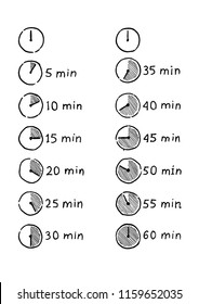 Hand drawn Timer Infographic Icon. Isolated on white background.