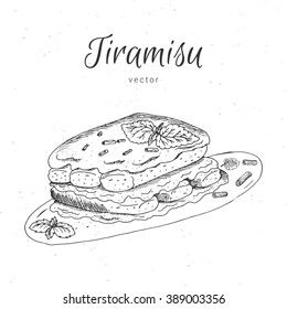 Hand drawn tiramisu