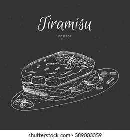 Hand drawn tiramisu