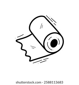 Hand Drawn Tissue Roll Illustration. Doodle Vector. Isolated on White Background - EPS 10 Vector