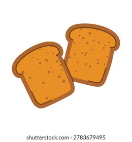 Hand drawn toast bread slices with crumb texture, perfect for bakery menus, breakfast concepts, and food packaging
