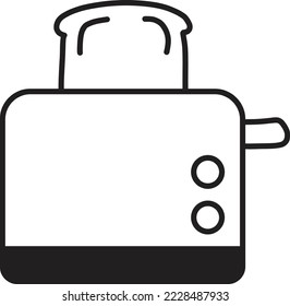Ilustración de la tostadora Hand Drawn aislada en el fondo