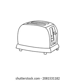 Hand drawn toaster illustration in vector. Doodle toaster illustration in vector. Toaster icon.