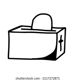 Hand drawn toaster illustration in vector. Doodle  electric toaster illustration in vector. 