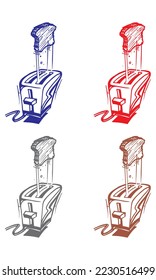 Hand Drawn Toaster Vector Illustration Isolated On A White Background
