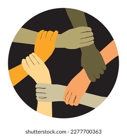 hand drawn together illustration, vector illustration, black background