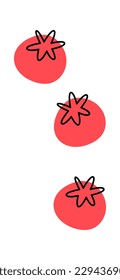Hand drawn tomato abstract design element Vegetable. Vector illustration