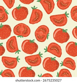 Handgezeichnete Tomate nahtlose Muster für Stoff Hintergrund, Abdeckung, Verpackung, etc.