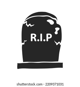 Hand drawn tomb stone vector illustration
