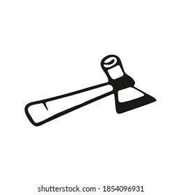 Handgezeichnetes Werkzeug Axt Doodle. Einzeln auf weißem Hintergrund.
Vektorgrafik