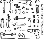 Hand Drawn Tools Doodle Pack