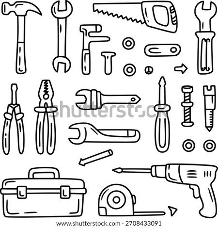 Hand Drawn Tools Doodle Pack