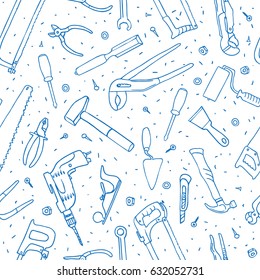 Hand Drawn Tools Seamless Vector Pattern