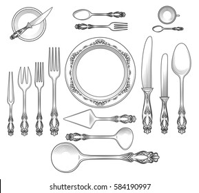 Assiettes Couverts Dessin Images Stock Photos Vectors Shutterstock