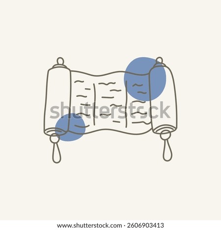 Hand drawn Torah vector illustration. The Torah is the compilation of the first five books of the Hebrew Bible.