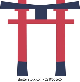 Hand drawn torii gate illustration