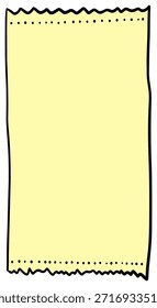 Handgezeichnete zerrissene Papiernote mit rauen Kanten doodle Skizze leeres Memo Vektorgrafik