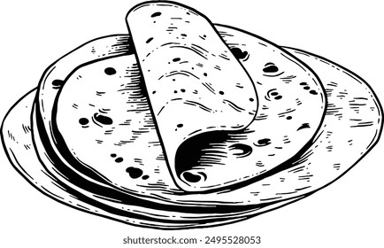 Hand drawn Tortilla Sketch Illustration