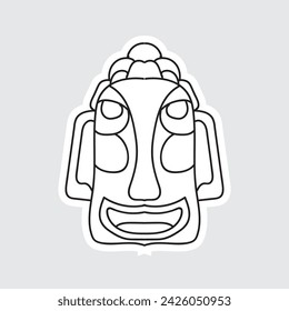 Hand Drawn Totem Line Art Style Design Isolated 
