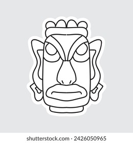 Hand Drawn Totem Line Art Style Design Isolated 