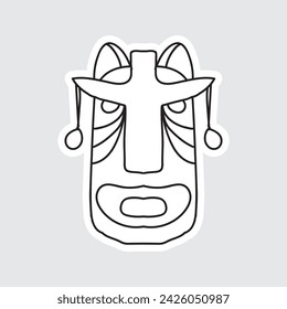 Hand Drawn Totem Line Art Style Design Isolated 