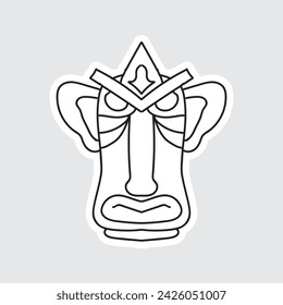 Hand Drawn Totem Line Art Style Design Isolated 