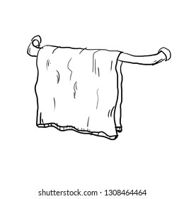 hand drawn towel illustration vector
