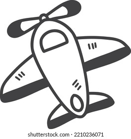 Hand Drawn toy plane for kids illustration isolated on background