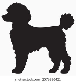 Hand drawn Toy Poodle silhouette