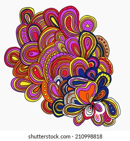 Hand drawn tracery. Lines pattern with many elements. Ethnic background. Cinco de mayo