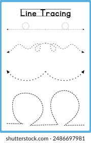 Hand drawn tracing line practice for kids 