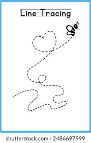 Hand drawn tracing line practice for kids 