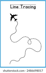 Hand drawn tracing line practice for kids 