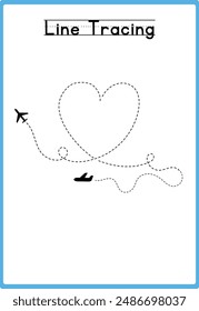 Hand drawn tracing line practice for kids 