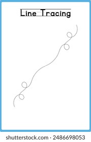 Hand drawn tracing line practice for kids 
