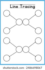 Hand drawn tracing line practice for kids 