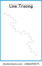 Hand drawn tracing line practice for kids 