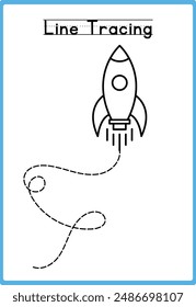 Hand drawn tracing line practice for kids 