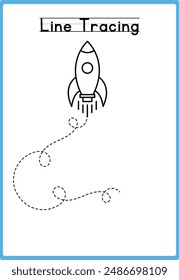 Hand drawn tracing line practice for kids 