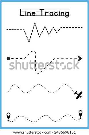 Hand drawn tracing line practice for kids 