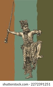 hand drawn traditional culture in java vector illustration
