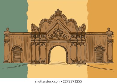 hand drawn traditional culture in java vector illustration