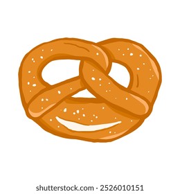 Hand drawn traditional German pretzel